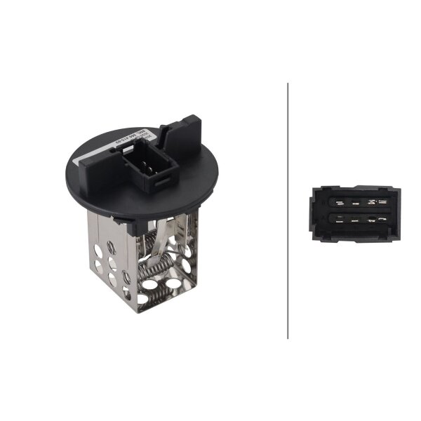 Resistor Interior Blower 12 V 6-pin HELLA suitable for e.g. CITROËN C4