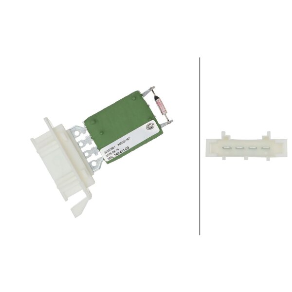 Resistor Interior Blower 12 V 4-pole HELLA for e.g. SKODA OCTAVIA