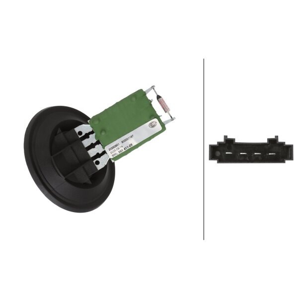 Resistor Interior Blower 12 V 4-pin HELLA for SEAT IBIZA and others