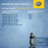 Resistor Interior Blower 12 V 4-pin HELLA for SEAT IBIZA and others