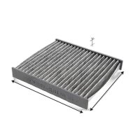 Cabin Filter Activated charcoal filter 201 mm - 221 mm...