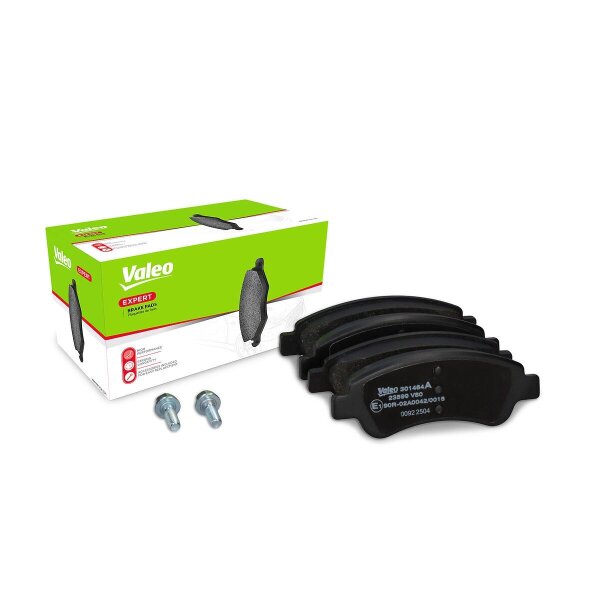 Brake pad set front discs 19 mm VALEO suitable for e.g. PEUGEOT 208