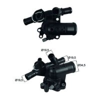 Thermostat coolant temp 89 °C with gasket MAHLE for...