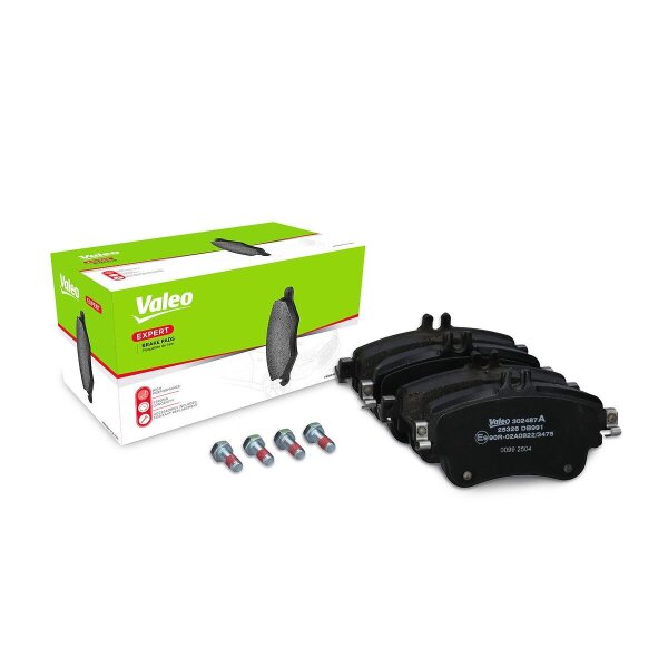 Brake pad set front discs 19 mm VALEO IAM-Expertise suitable for e.g. MB A-CLASS