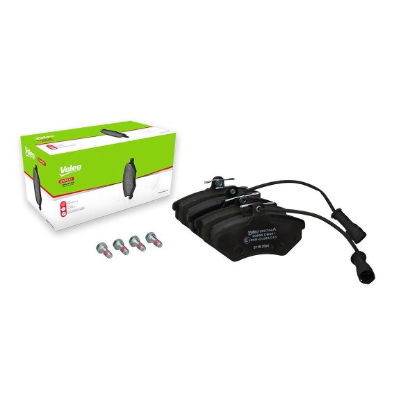 Brake pad set front discs 19.4 mm VALEO IAM-Expertise suitable for e.g. AUDI 80