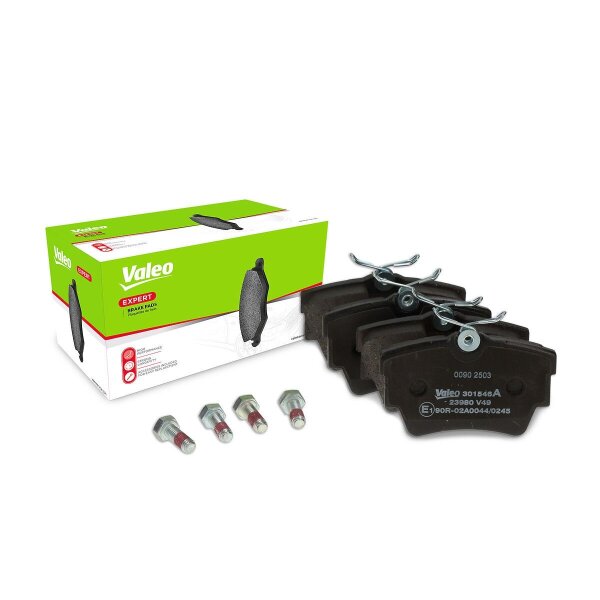 Brake pad set rear discs 16.8 mm VALEO for e.g. RENAULT TRAFIC