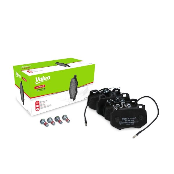 Brake pad set front discs 17.6 mm VALEO for e.g. PEUGEOT 205