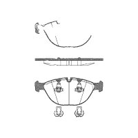 Brake pad set discs 20.8 mm excl. wear warning contact...