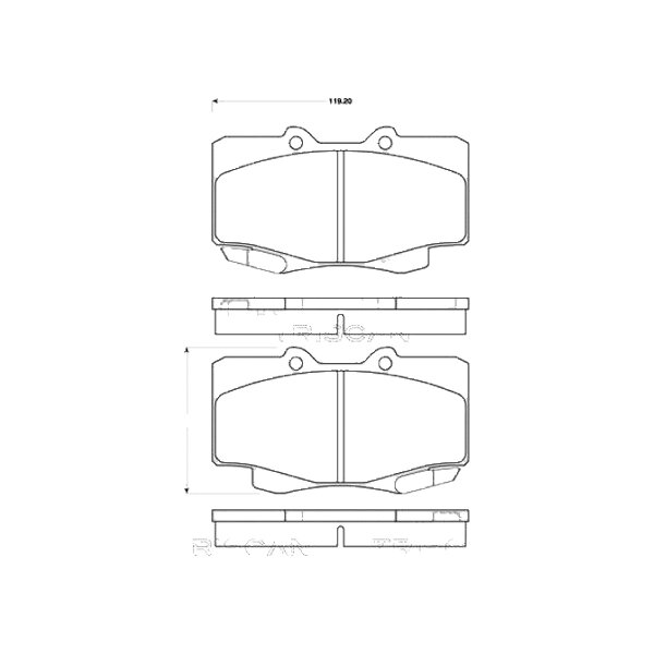 Brake pad set discs 17 mm TRISCAN IAM-Expertise for TOYOTA HILUX
