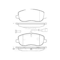 Brake pad set discs 19 mm incl. wear warning contact...