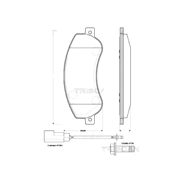 Brake pad set discs 18.8 mm TRISCAN IAM-Expertise for FORD TRANSIT and others