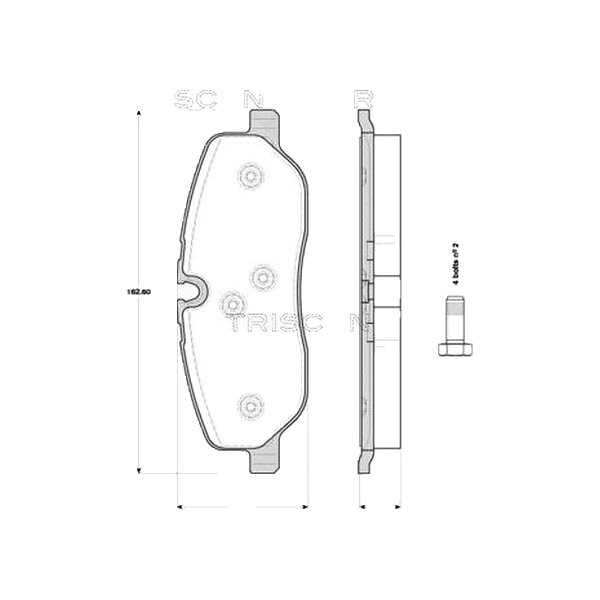 Brake pad set discs 18.2 mm TRISCAN for e.g. LAND ROVER DISCOVERY