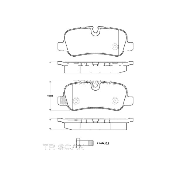 Brake pad set discs 17.4 mm TRISCAN for e.g. LAND ROVER DISCOVERY