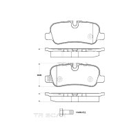 Brake pad set discs 17.4 mm TRISCAN for e.g. LAND ROVER...