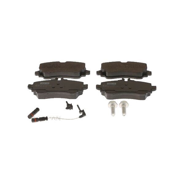 Brake pad set discs 17 mm without wear warning contact TRISCAN for MB A-CLASS