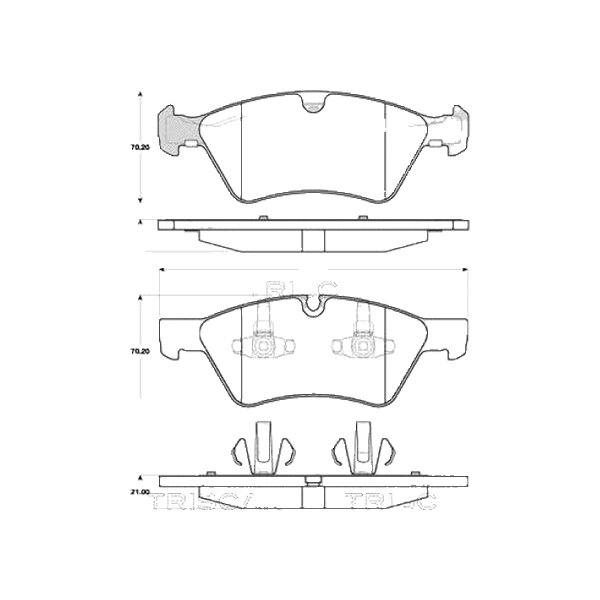 Brake pad set discs 20.3 mm TRISCAN IAM-Expertise for e.g. MB R-CLASS