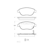Brake pad set discs 19 mm with wear warning TRISCAN for...