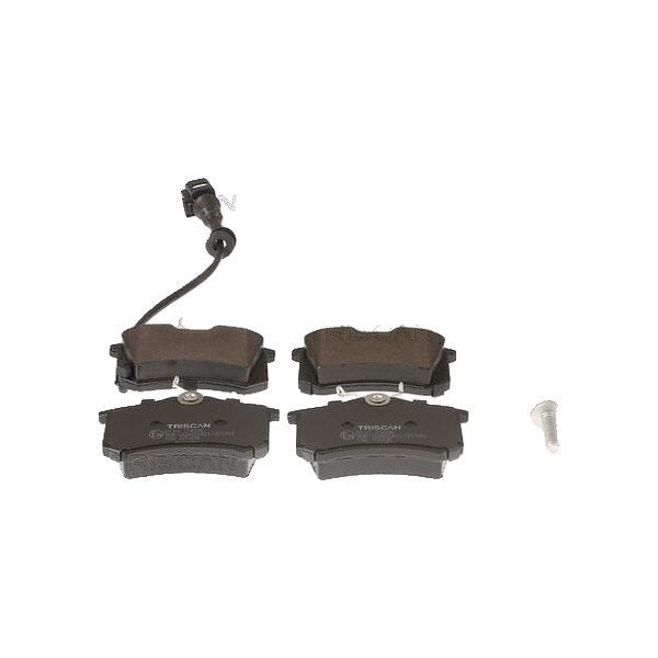 Brake pad set discs 17 mm with wear warning contact TRISCAN for e.g. VW POLO