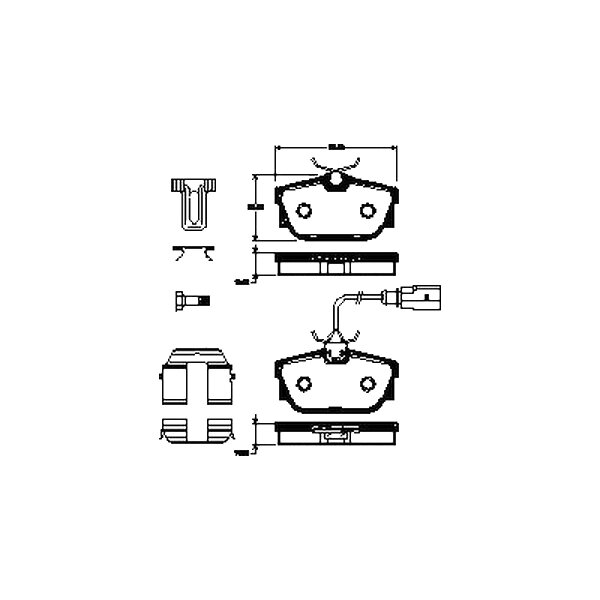 Brake pad set discs 16.8 mm TRISCAN IAM-Expertise for e.g. VW TRANSPORTER