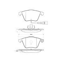 Brake pad set discs 20 mm with wear warning contact...