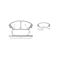 Brake pad set discs 15 mm without wear warning contact...