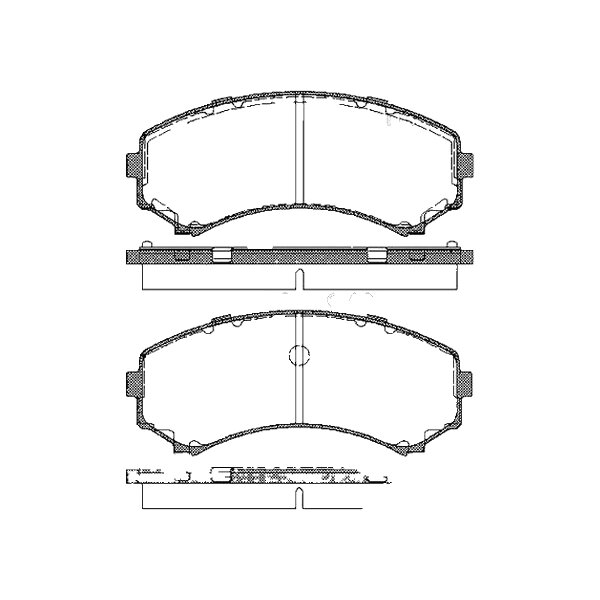 Brake pad set discs 16 mm TRISCAN for e.g. MITSUBISHI PAJERO