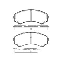 Brake pad set discs 16 mm TRISCAN for e.g. MITSUBISHI PAJERO