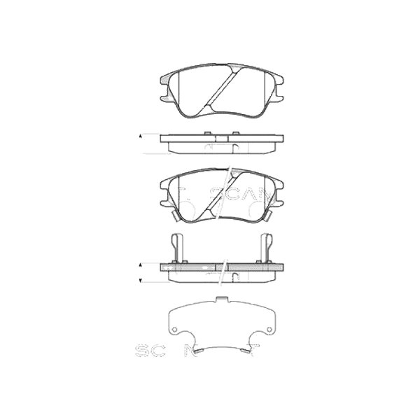 Brake pad set discs 13.2 mm with wear warning TRISCAN for HYUNDAI ATOS