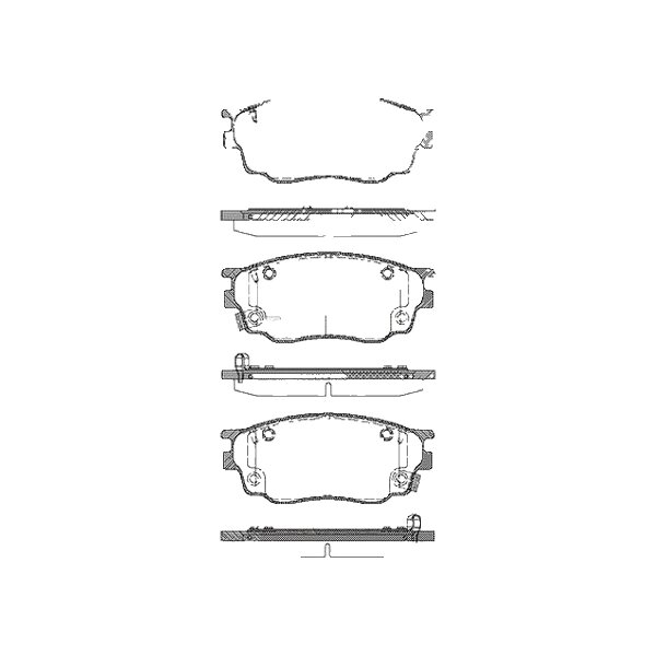 Brake pad set discs 17 mm with wear warning TRISCAN for e.g. MAZDA 6