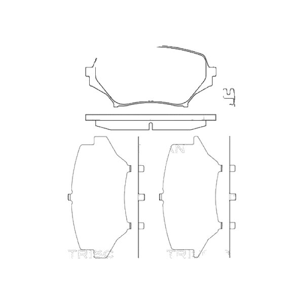 Brake pad set discs 14.4 mm with wear warning TRISCAN for MAZDA MX-5