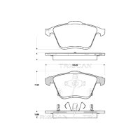 Brake pad set discs 18.6 mm with wear warning TRISCAN for...