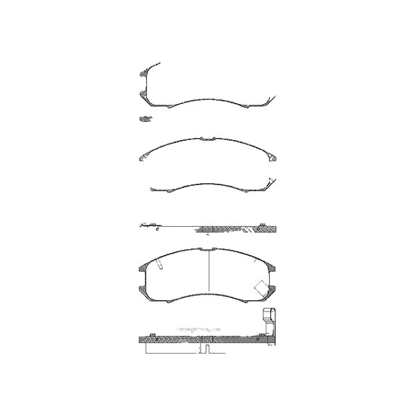 Brake pad set discs 16 mm with wear warning TRISCAN for e.g. MAZDA 626