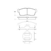 Brake pad set discs 14.6 mm TRISCAN for CITROËN...