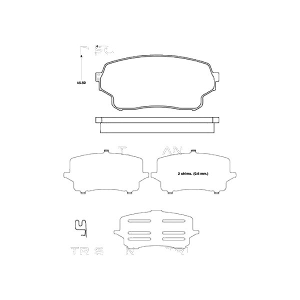 Brake pad set discs 15.4 mm TRISCAN IAM-Expertise for SUZUKI GRAND