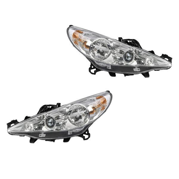Headlight Set left right W5W halogen VALEO suitable for e.g. PEUGEOT 207