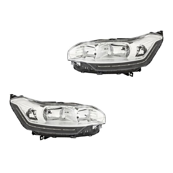 Headlight Set left right H1 halogen VALEO suitable for e.g. CITROËN C5