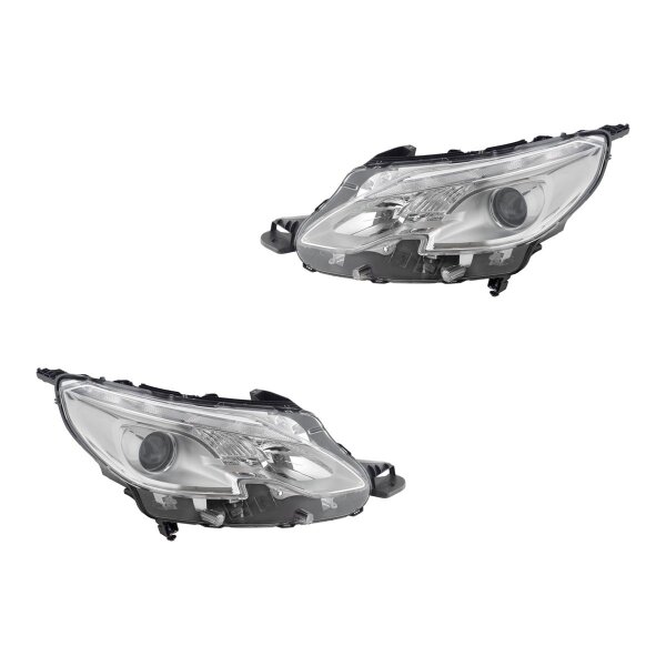 Headlight Set left right H7 halogen electric VALEO for PEUGEOT 2008