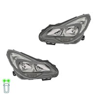 Headlight Set left right H7 electric VALEO suitable for e.g. OPEL CORSA