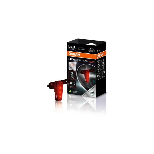 Fahrradrücklicht inkl. Bremslicht aufladbar OSRAM LEDsBIKE RACE StVZO-geprüft