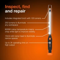 Inspektionsleuchte LED wiederaufladbar 6500 K 250 Lux OSRAM LEDinspect SLIM 250