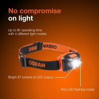 Stirnleuchte vier Leuchtmodi 87 lm für freihändiges Arbeiten OSRAM ESSENTIAL