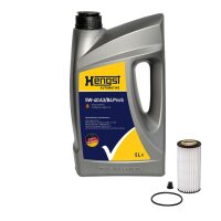 Oil change kit for inspection with oil HENGST FILTER suitable for e.g. AUDI A5