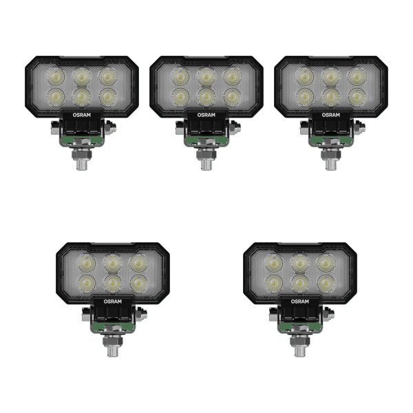 5 Arbeitsscheinwerfer 2.300lm vierkantig OSRAM WL VX100-WD für u.a. Offroad