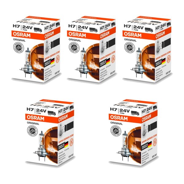5 Glühlampen H7 24V 70W PX26d Licht-Experte OSRAM...