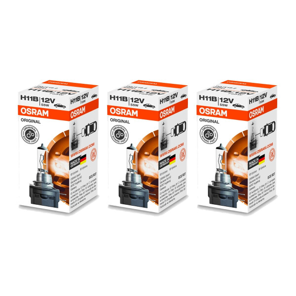 3 Bulbs H11B 12V 55W PGJY19-2 Light Expertise OSRAM ORIGINAL suitable for cars