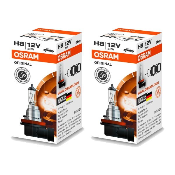 2 Bulbs H8 12V 35W PGJ19-1 800lm Light Expert OSRAM ORIGINAL suitable for cars