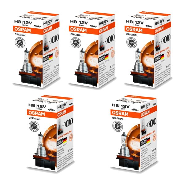 5 Glühlampen H8 12V 35W PGJ19-1 800lm Licht-Experte OSRAM ORIGINAL für PKW