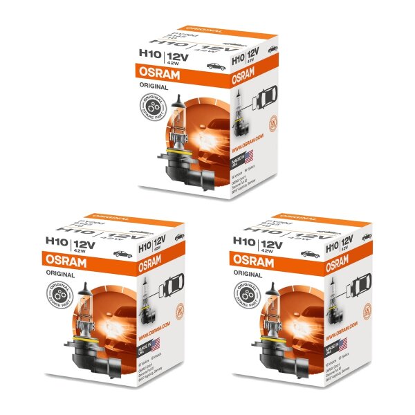 3 Glühlampen H10 12V 42W PY20d OSRAM ORIGINAL universell einsetzbar