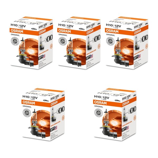 5 Glühlampen H10 12V 42W PY20d OSRAM ORIGINAL universell einsetzbar