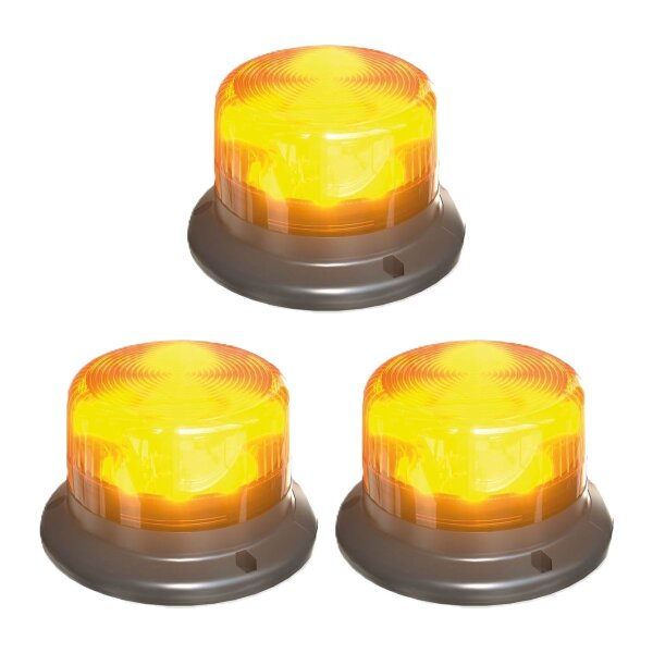 3 Rundumkennleuchten LED 12V 24V 7W R65 OSRAM LIGHTsignal 360° gelb
